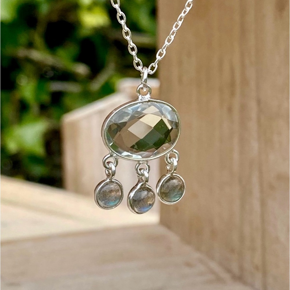 Green Amethyst & Labradorite Necklace - Picture 10 of 14